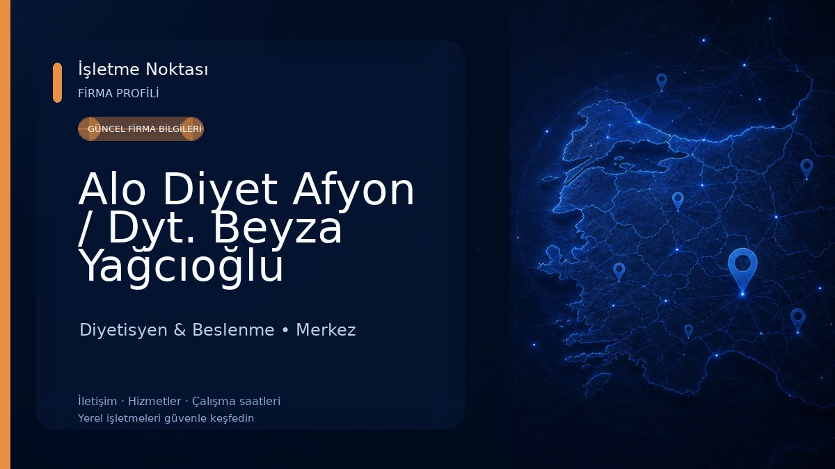 Alo Diyet Afyon / Dyt. Beyza Yağcıoğlu Diyetisyen & Beslenme