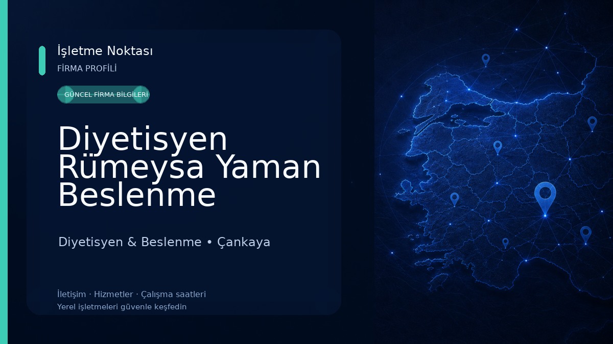 Diyetisyen Rümeysa Yaman Beslenme Danışmanlığı Merkezi Diyetisyen & Beslenme