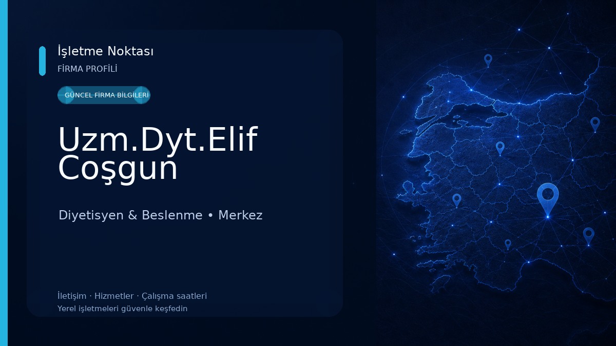 Uzm.Dyt.Elif Coşgun Diyetisyen & Beslenme